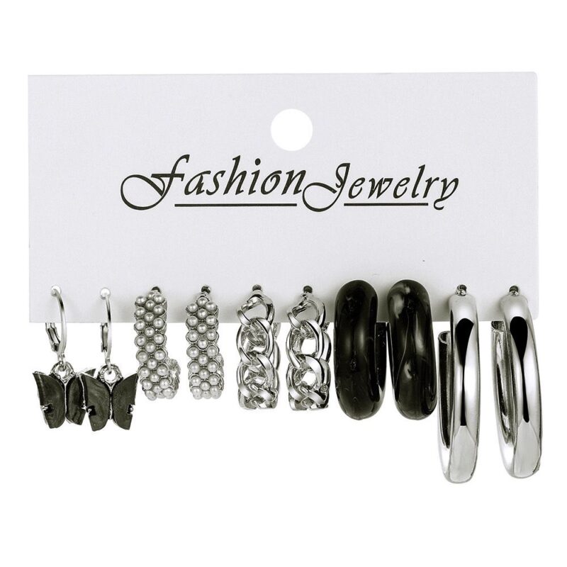 Sliver ear rings set