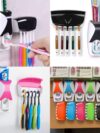 Toothpaste and brush dispenser